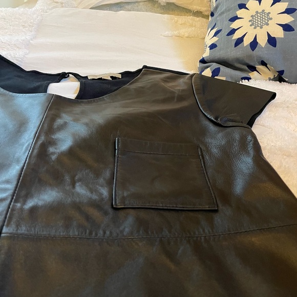 Anthro Bordeaux 100% Sheepskin Shirt - Picture 4 of 10